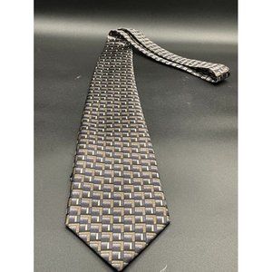 Modern Elements Geometric Tie Stiped Checkered Brown Black Length 58 Inches